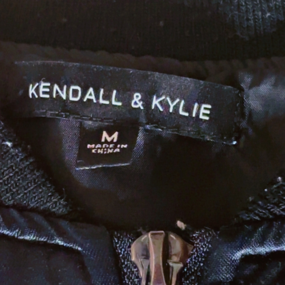 Kendall & Kylie Rose Limited Time Black Bomber Jacket